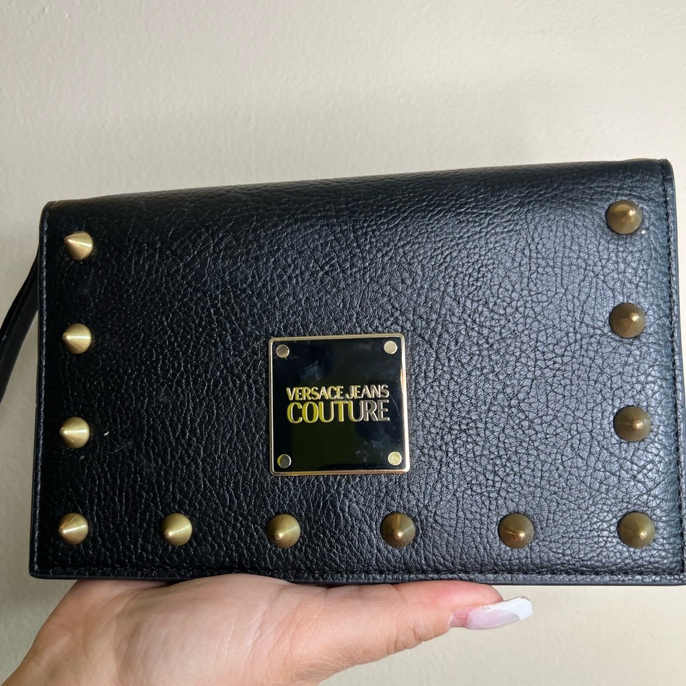 Versace Jeans Couture Black Studded Clutch